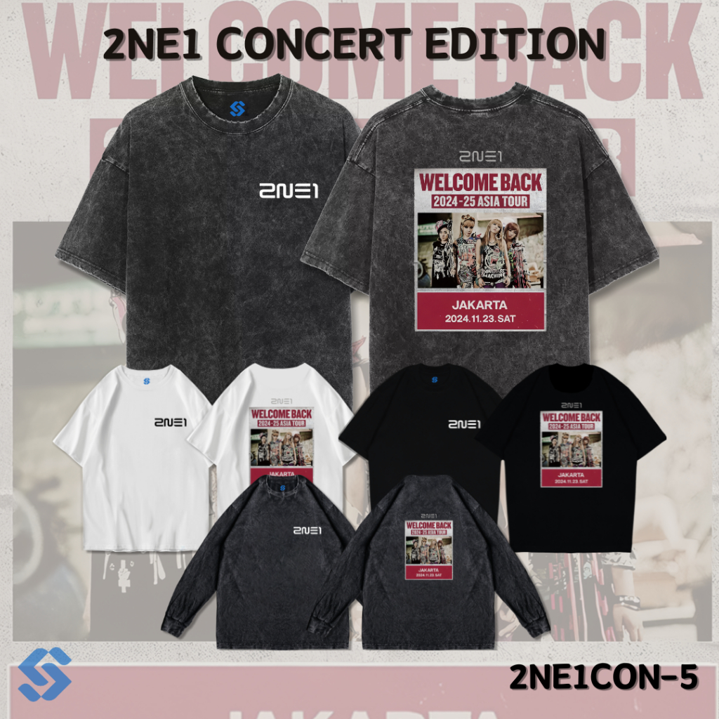 SANZ kaos 2NE1 CONCERT | stonewashed washed sandwash t-shirt | black white longsleeve | 2NE1CON-5