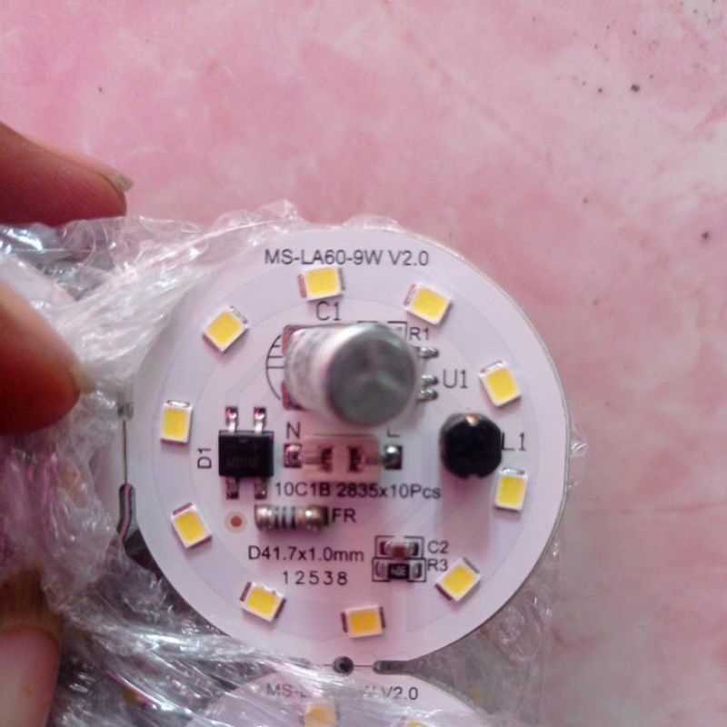 pcb led ac 9 w 9 v putih terang