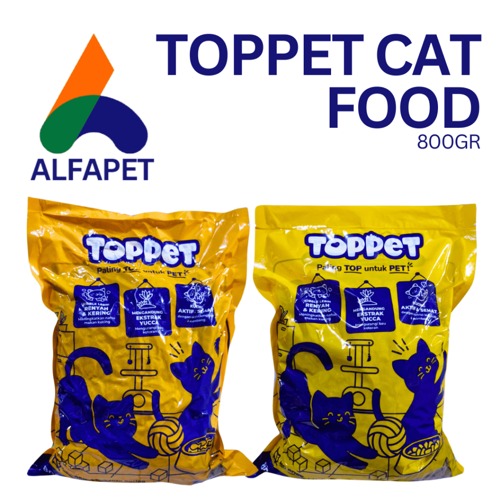 TOPPET 800gr cat food makanan kering kucing