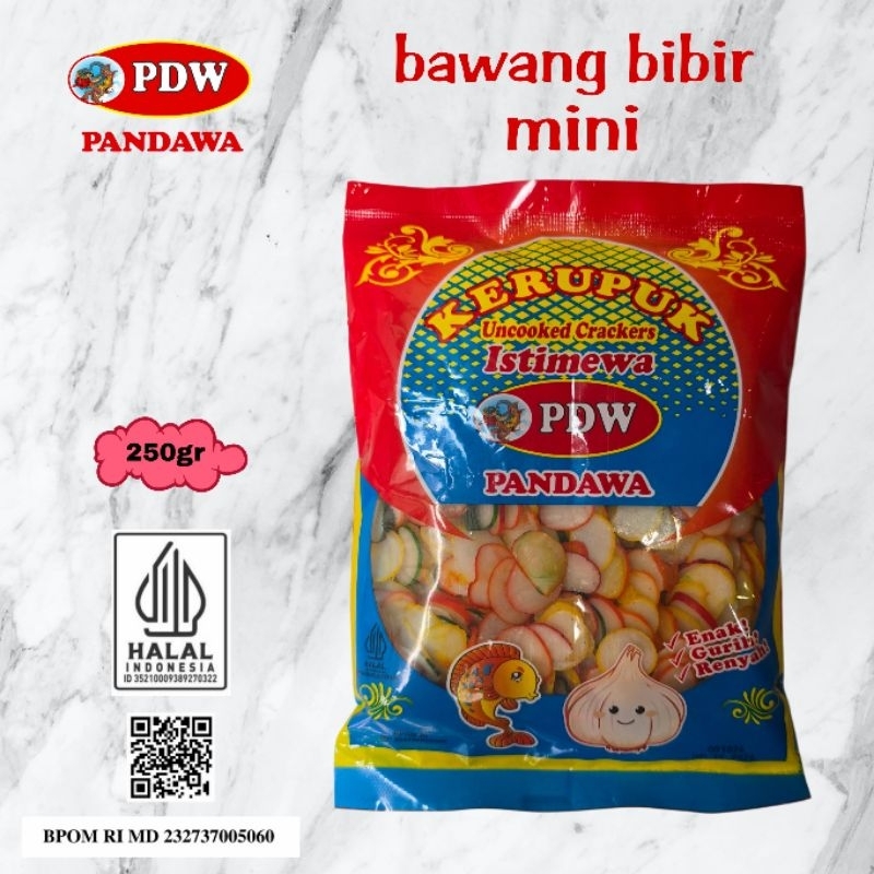 

Kerupuk Pandawa / Krupuk Bawang Bibir Mini / 250gr