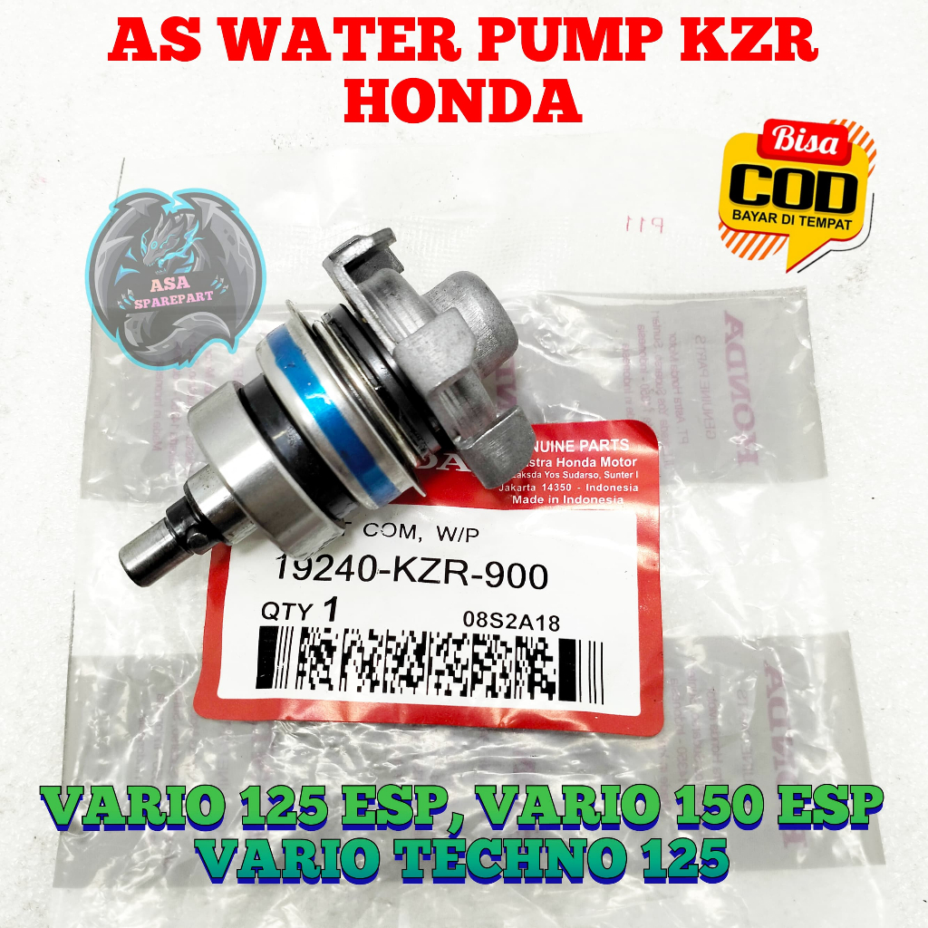 AS WATER PUMP ASSY KZR KIPAS WATER PUMP ASLI ORIGINAL HONDA UNTUK VARIO 125 ESP , VARIO 150 ESP, VAR