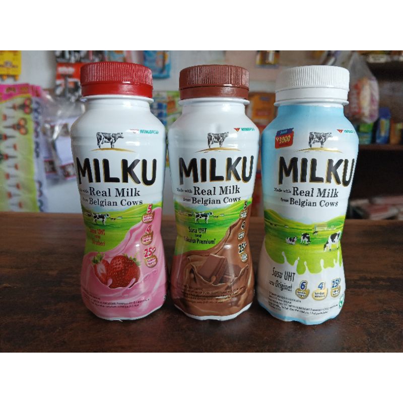 

SUSU UHT MILKU BOTOL 200ML REAL MILK FROM BELGIAN COWS