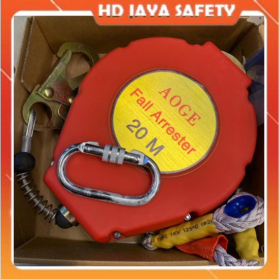 Safety Tali Self Retractable Life Line Fall Arrester Ukuran 20Meter Original Berkualitas
