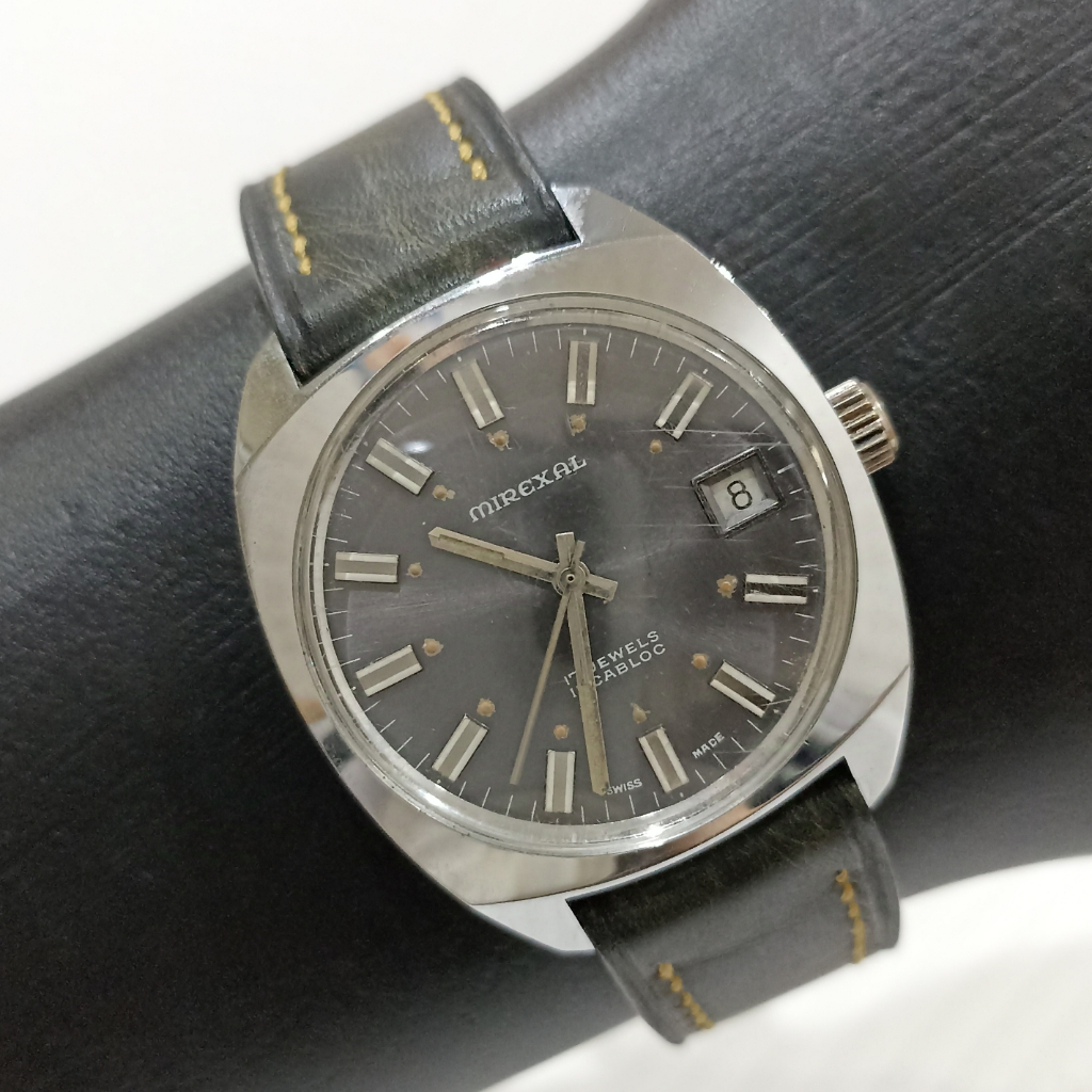 Jam Tangan Mirexal Swiss Incabloc Vintage Manual Winding Watch Jadul Langka Kuno Antik Langka Silver