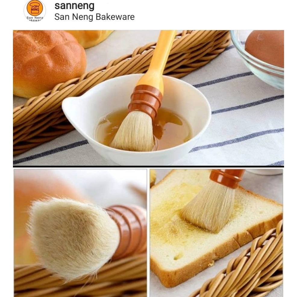 

KODE M15Q Sanneng SN4117 Wool Pastry Brush Round Kuas Kue Roti Wool 25cm