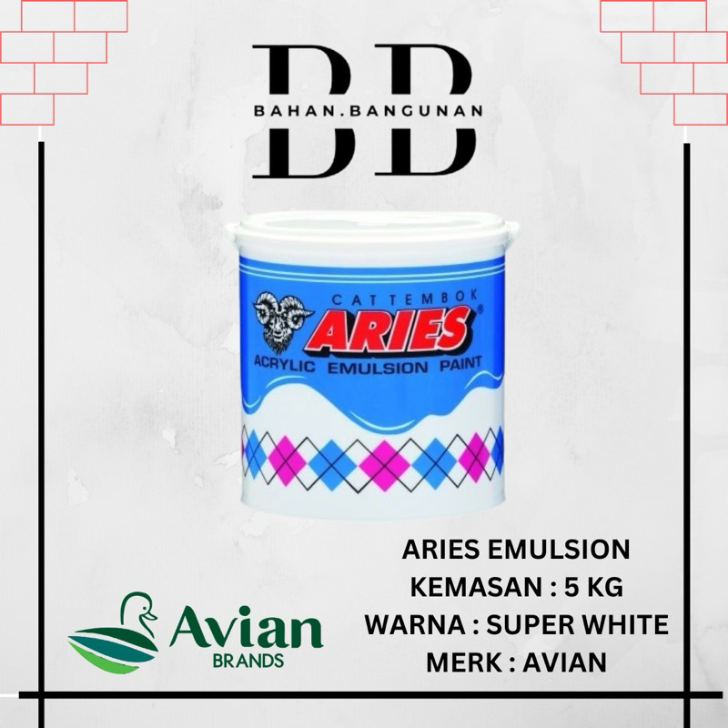 Cat tembok ARIES 5 kg cat tembok aries emulsion avian 5kg
