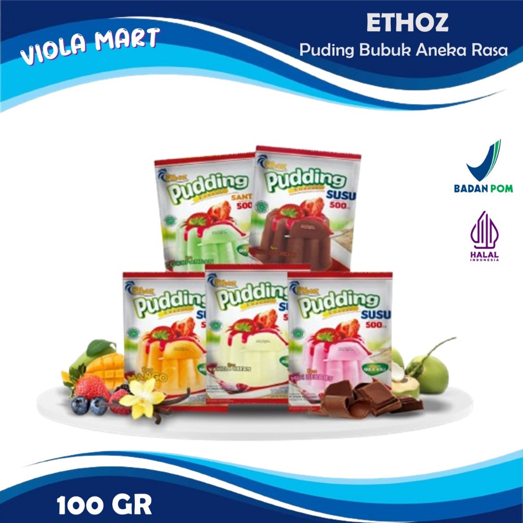 

ETHOZ PUDDING SACHET 100gr / Pudding Powder / Pudding Bubuk Aneka Rasa