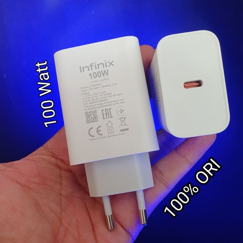 Batok||Adaptor Charger Infinix 100 watt Note 40pro plus Copotan HP Original 100% Asli