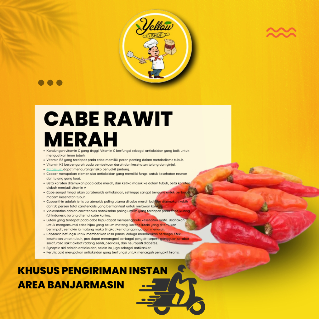 

CABE RAWIT / CABE TIUNG / CABE MERAH / CABE HIJAU (KHUSUS PENGIRIMAN INSTAN AREA BANJARMASIN)