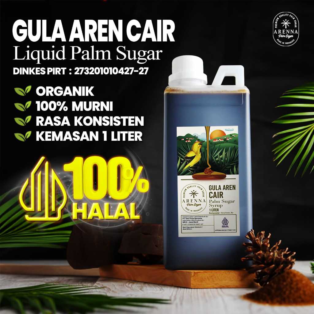 

Gula Aren Batok Premium 1L 100% Asli Indonesia Brown Sugar Gula Merah Jawa Cair