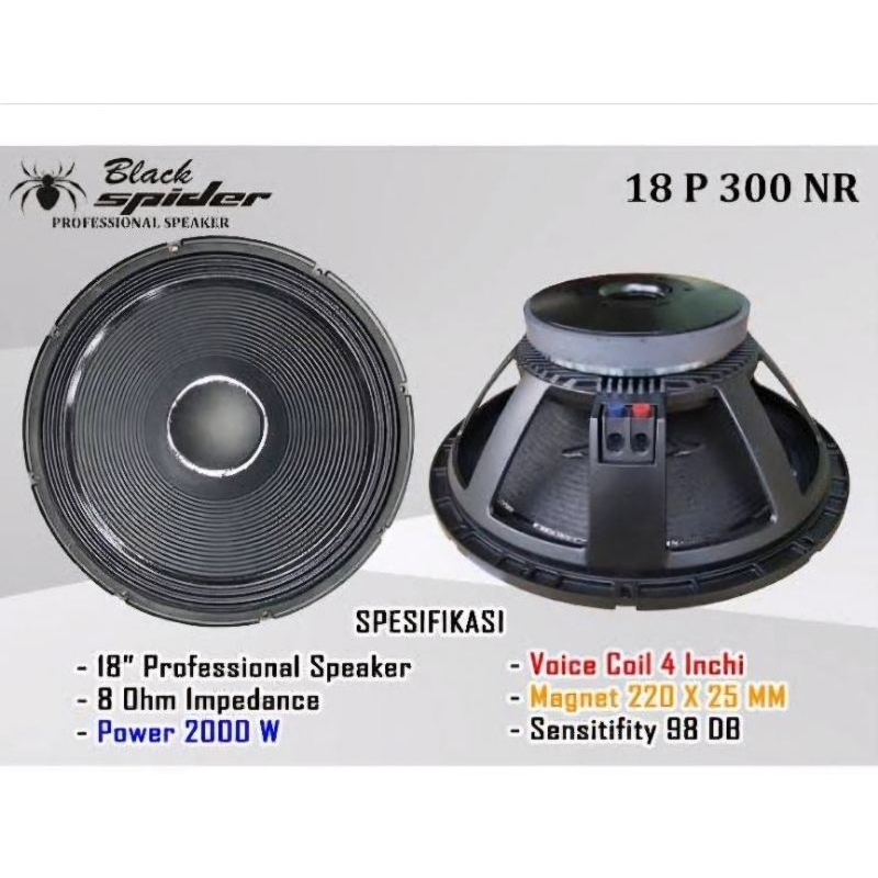 SPEAKER KOMPONEN 18 INCH BLACK SPIDER 18P300