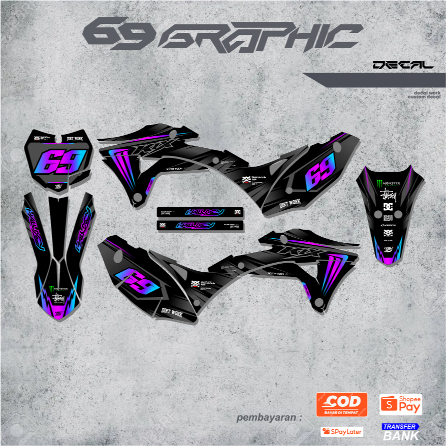 DECAL KLX GORDON FULLBODY STABILO HOLOGRAM CHROME GLOSSY BY 69graphic