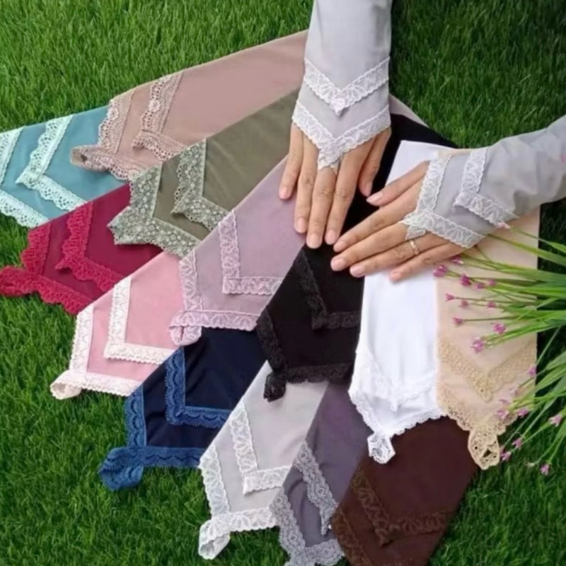 Handsock Tangan Renda Cincin Muslimah/Manset Renda Muslimah Jersey Premium/Manset Tangan Umroh