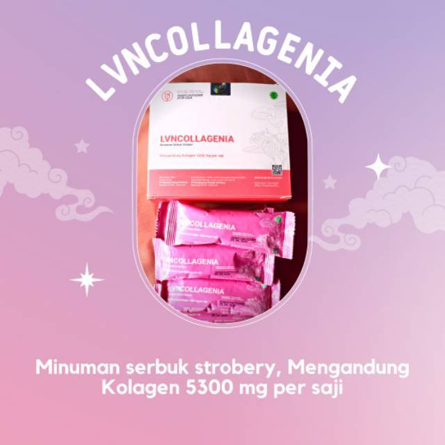 LVN COLLAGEN / LVNCOLLAGENIA SUPLEMEN PENCERAH KULIT 1 BOX ISI 10 SACHET ORIGINAL 100%