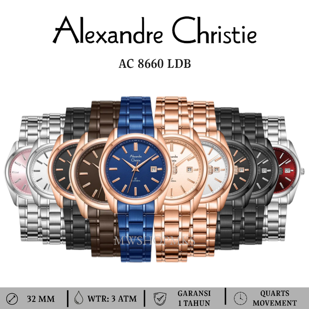 Jam Wanita Alexandre Christie AC8660 AC 8660 Original Garansi Resmi Alexander Christie Free Baterai