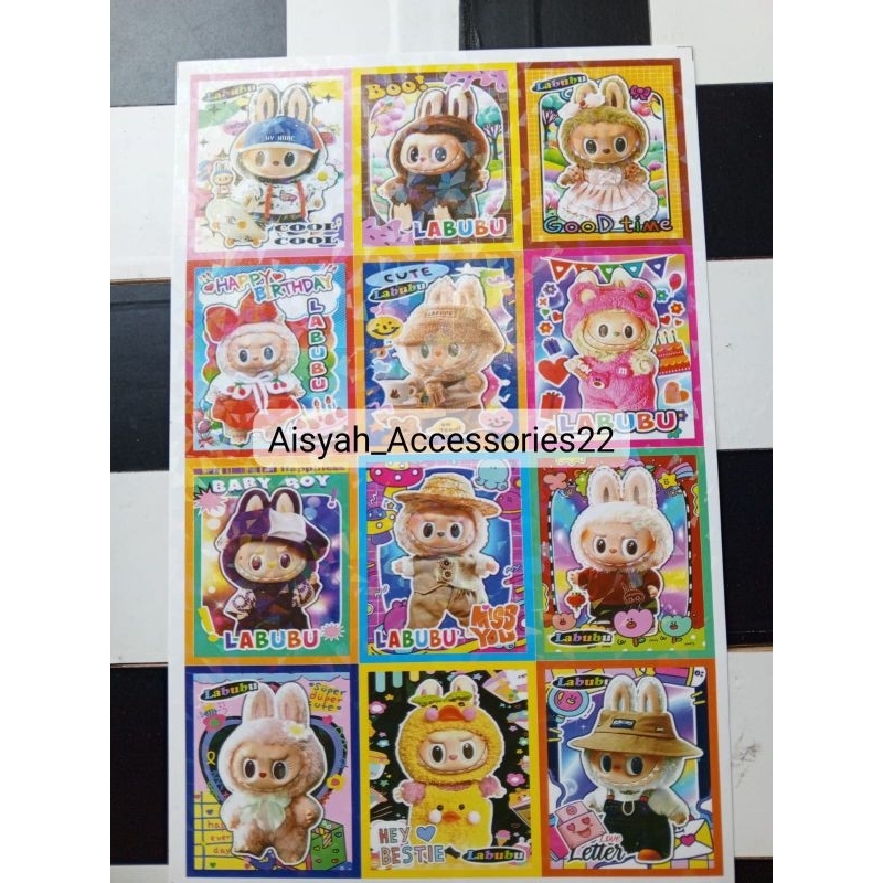 

Sticker Labubu The Monsters Lembaran 12 motif Labubu (10lembar)