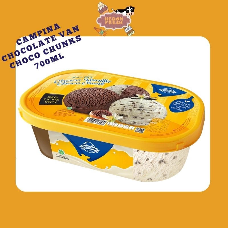 

Ice Cream Campina Chocolate Vanilla Choco Chunk 700ml