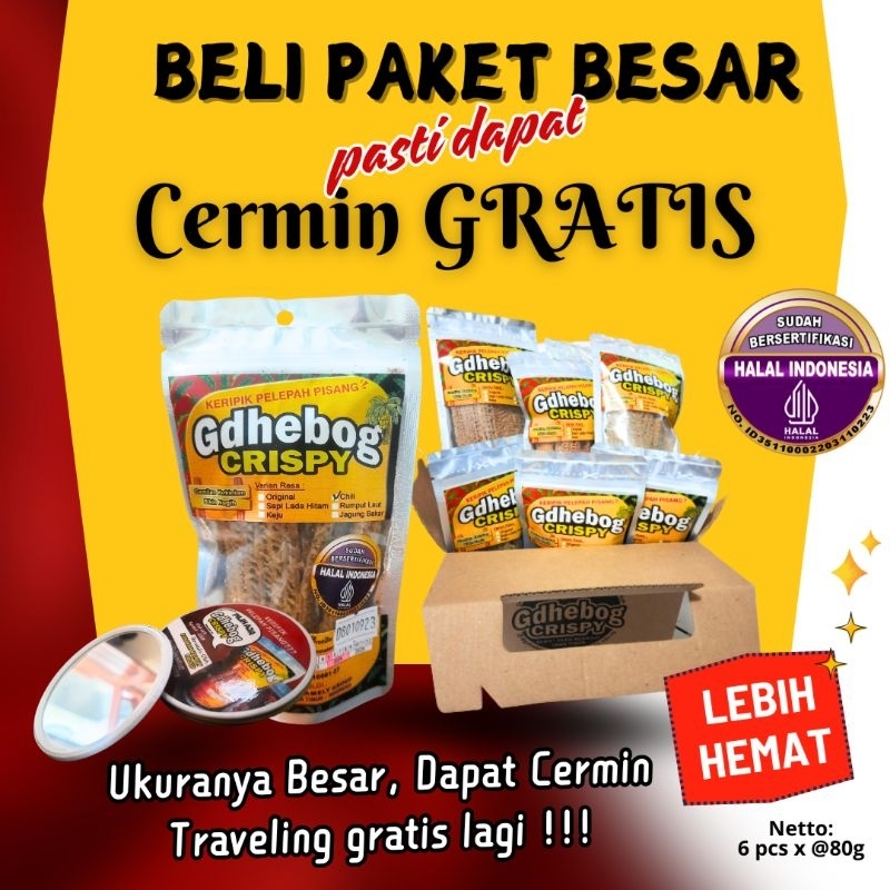 

Lebih Hemat Isi 6 pcs ukuran Besar - Oleh oleh Nganjuk Gdhebog Crispy / Keripik Pelepah Pisang / Debog