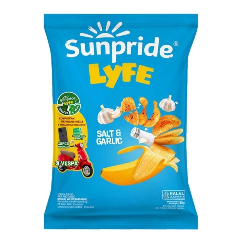 

Sunpride Lyfe Keripik Pisang Garam & Bawang 55 g