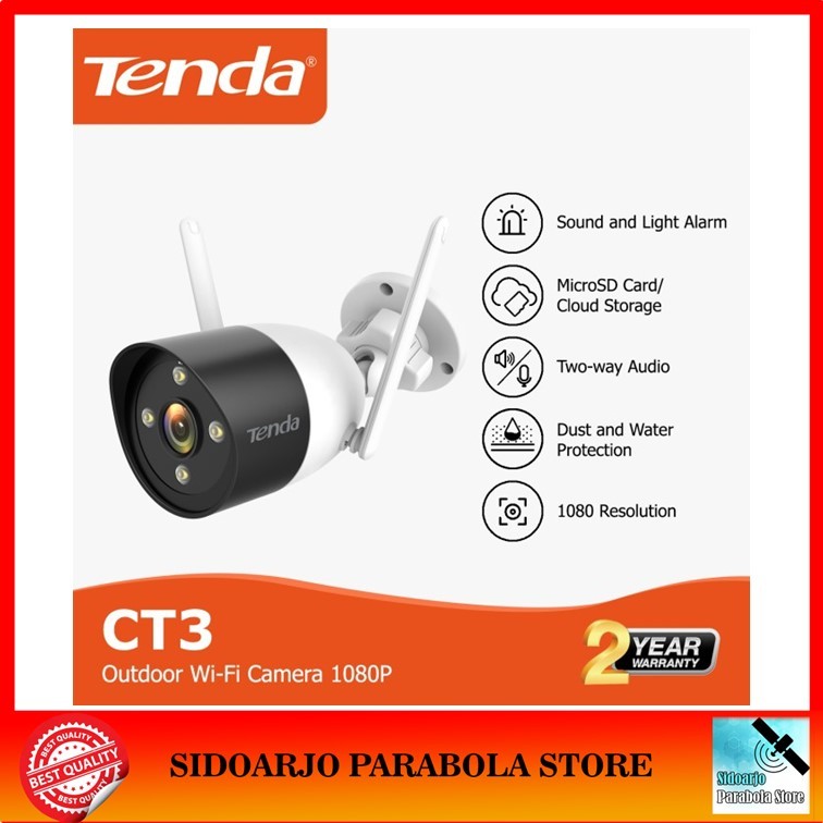 Ipcam Ip Camera Kamera Tenda CT3 2MP Full HD 1080p Resolution Wifi Security Outdoor With LED Lamp 2 