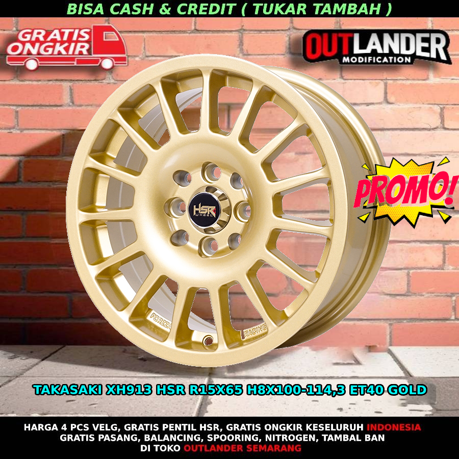 Velg mobil ring 15 maestro evalia avanza vios brio mirage march hsr takasaki r15 gold