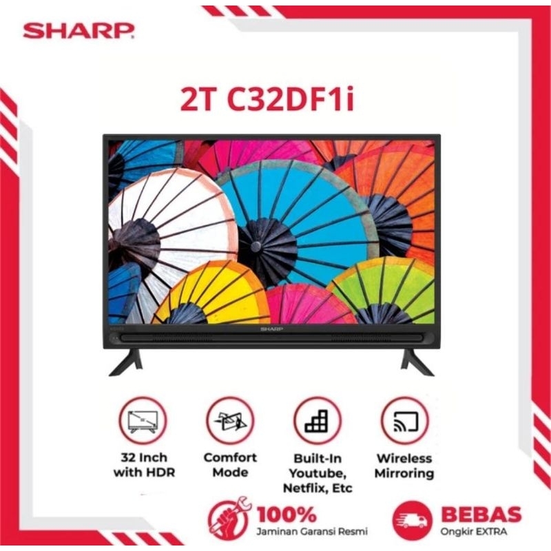 TV LED SHARP 32 INCH SMART 2T-C32DFIi TV SHARP 32INCH SMART