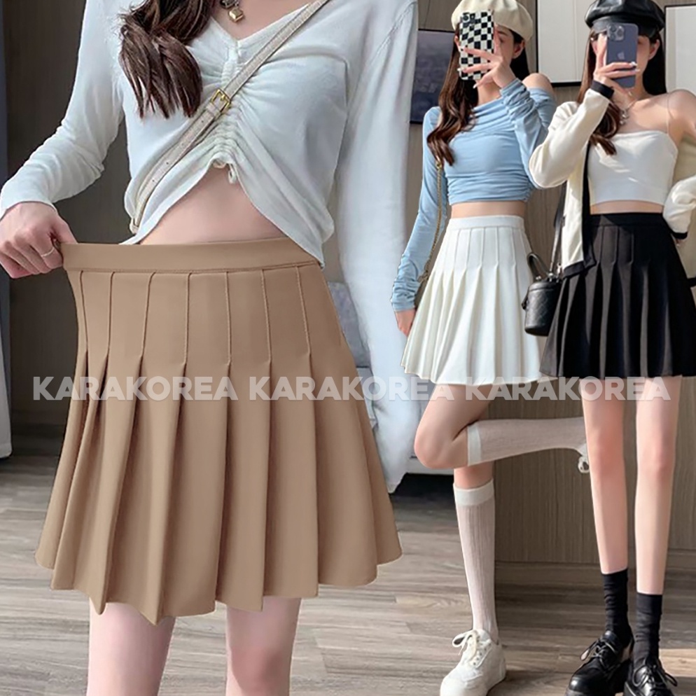 KODE G1T KARAKOREA 81 Banding Tennis Skirt with inner pants ROK BIG SIZE JUMBO Korean Pleated Skirt 