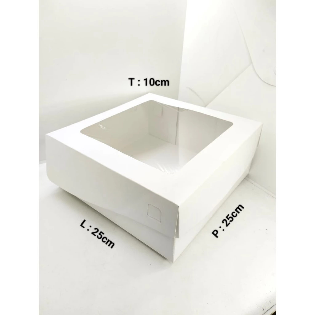 

5 Pcs BOX PUTIH MIKA 25X25X10 CHIFF 25 IVORY LAMINASI 365 GSM