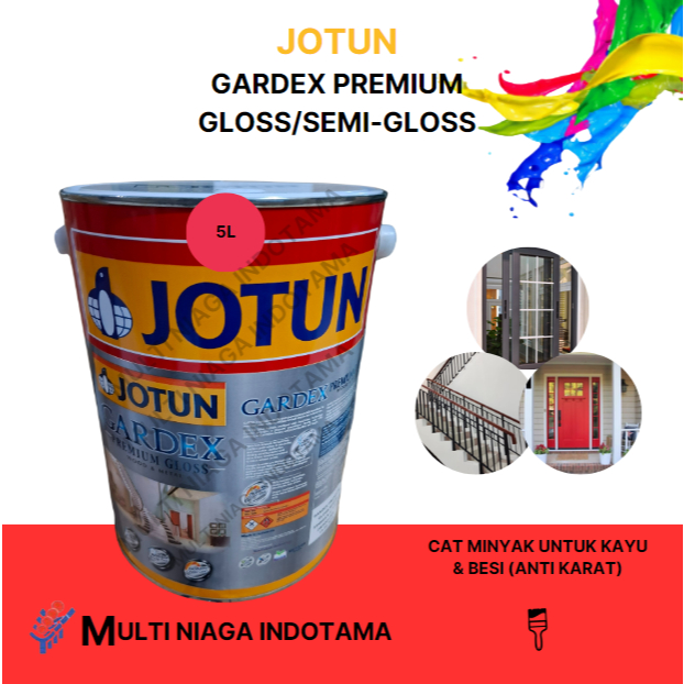 JOTUN GARDEX PREMIUM GLOSS/SEMI-GLOSS (5L/7KG) / CAT MINYAK KHUSUS KAYU & BESI (ANTI KARAT) / INTERI