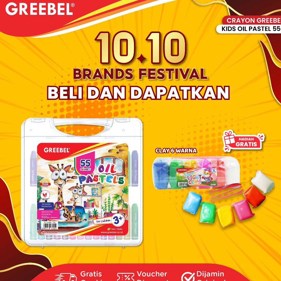 

KODE P59R GREEBEL Crayon Krayon 55 Warna Crayon Kids Oil Pastel 55 KOP 55C Crayon Greebel 55 Warna