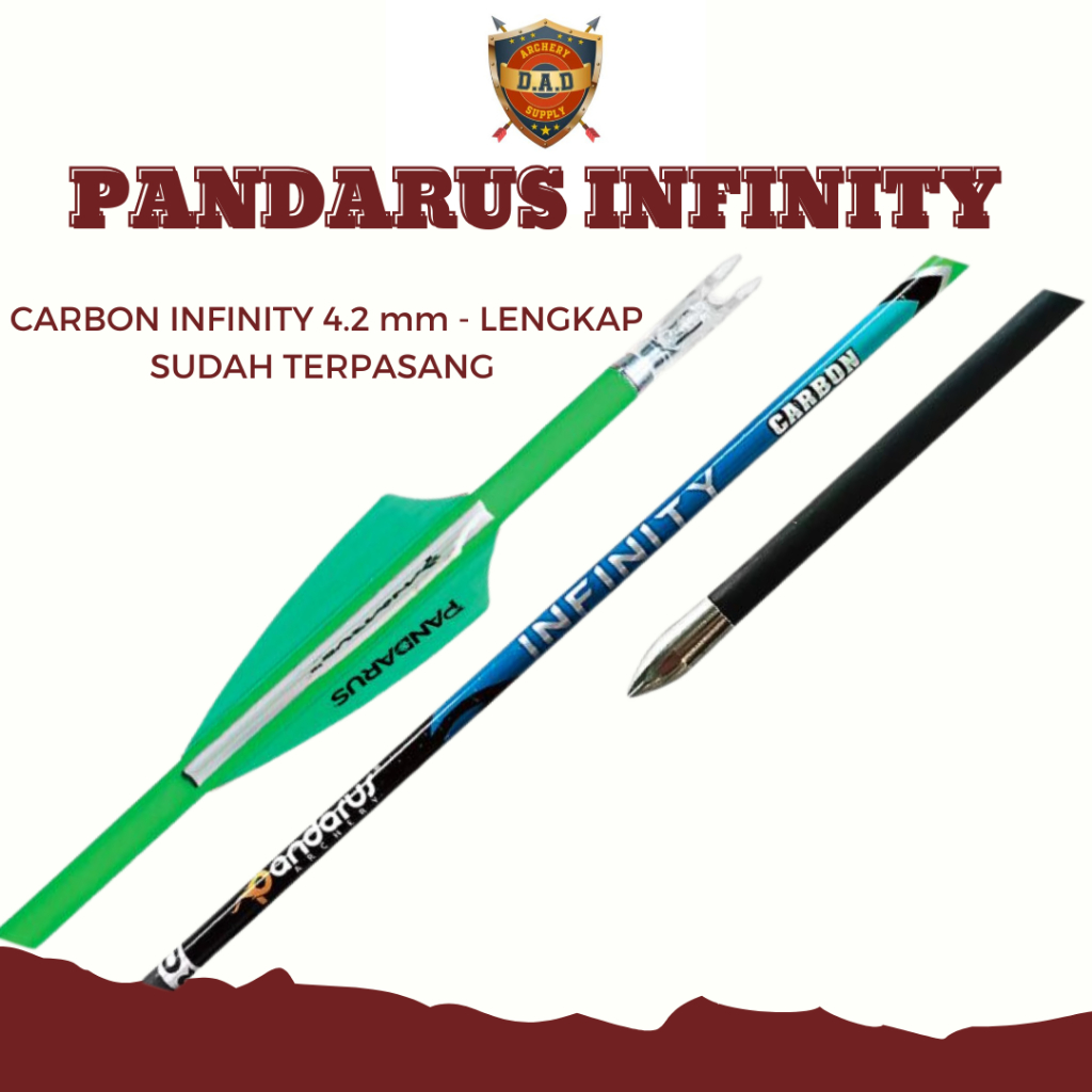 ARROW PANDARUS INFINITY CARBON (DZ) + SUDAH TERPASANG + PACKING PIPA / ANAK PANAH / ARROW PANDARUS