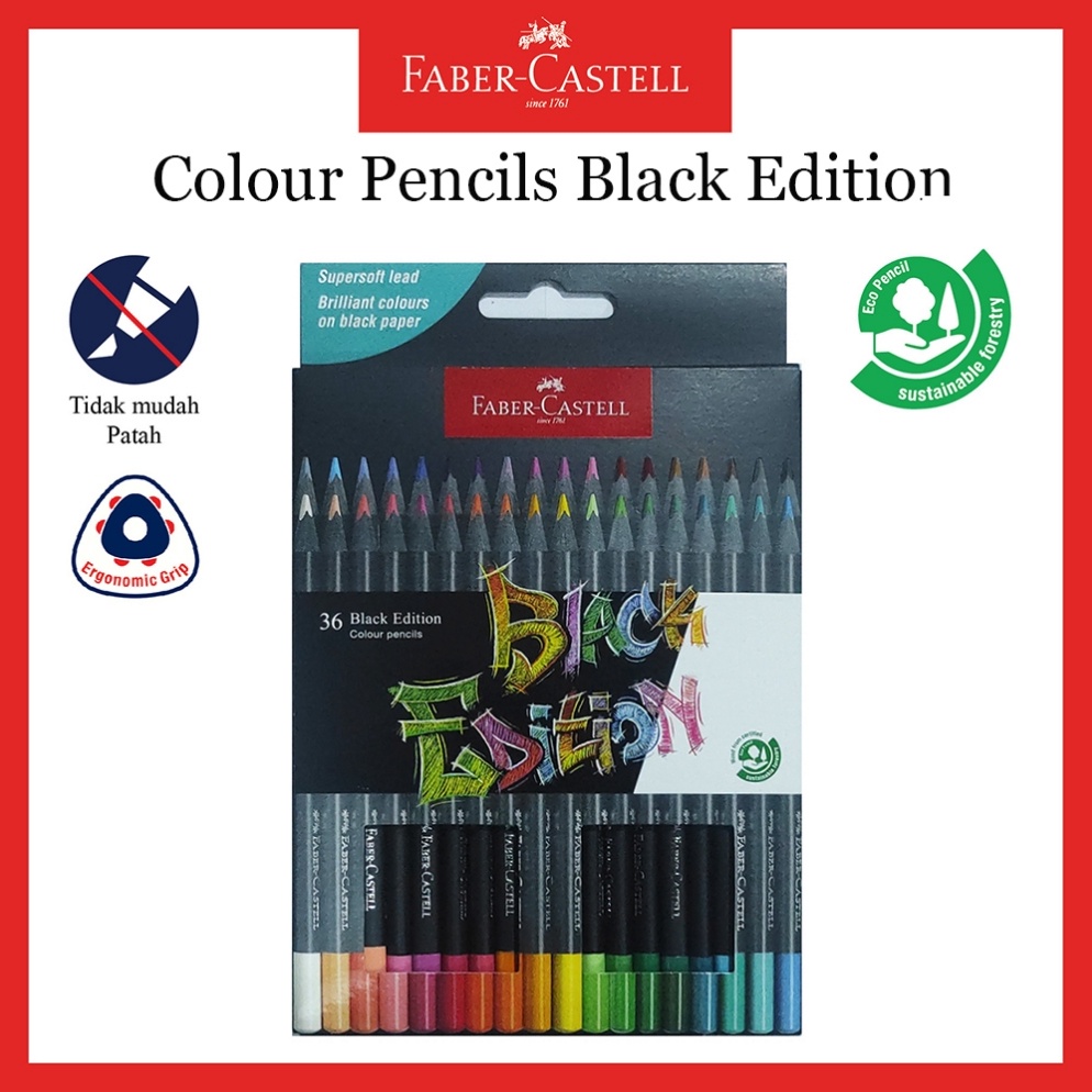 

ART R3I3 Pensil Warna Faber Castell Black Edition 36 Warna Black Edition Colour Pencil Set 36