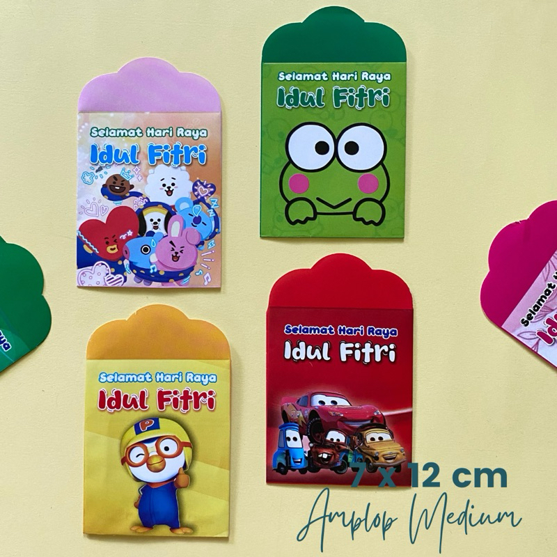 

Murah !!! Amplop lebaran isi 500 pcs ukuran medium motif viral terbaru sudah dilem