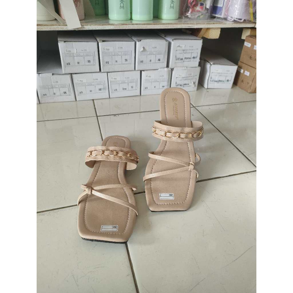 S103- Sendal Selop Kulit Dewasa Sendal Kulit Wanita Dewasa Sendal Slop Dewasa Sendal Viral Sendal Ke