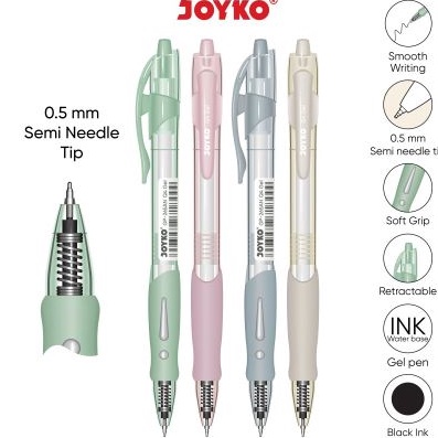 

HJ6 12Pcs Pulpen Pen Cetek Pastel Joyko GP265AN Q4 Pena QGEL Pastel 5mm