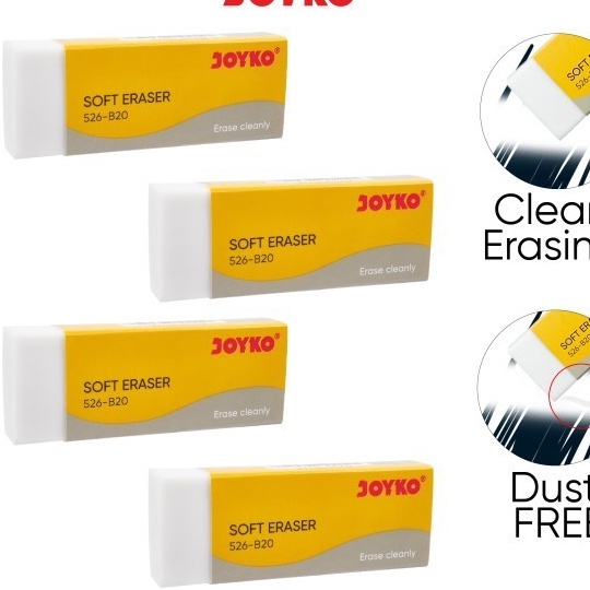 

Langka JOYKO Penghapus 526B4P Warna Putih Tersedia 1 Pack Isi 4 Pcs 12 Pack Isi 2 Pcs
