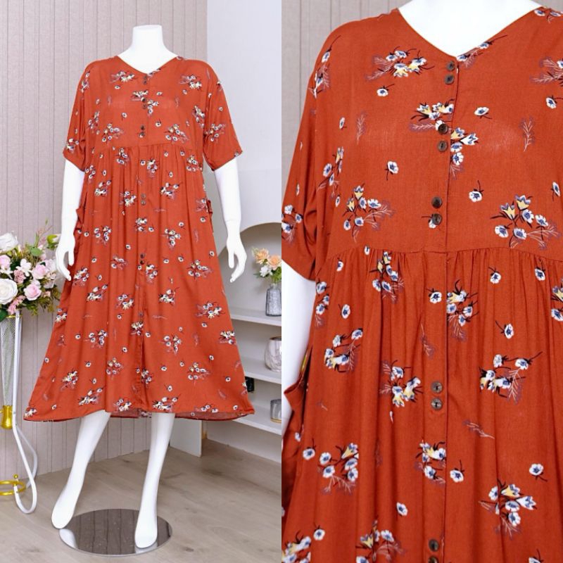 Yumna Homedress Daster Rayon Premium Panjang Semata Kaki, Daster Jumbo, Daster Remaja, Daster