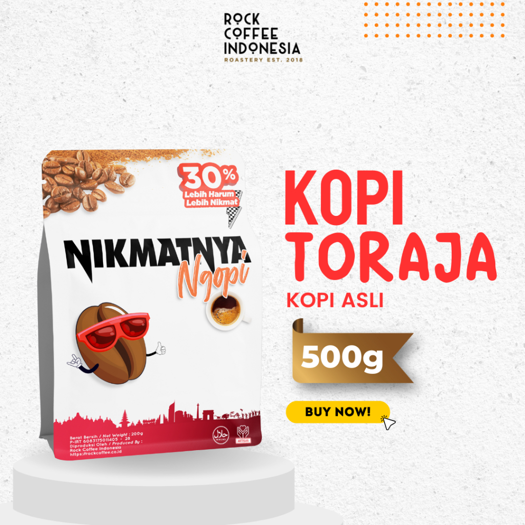 

Kopi TORAJA Arabika Biji Bubuk 500g