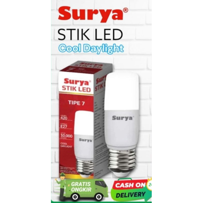 Lampu Led Stik Surya 7 Watt Cahaya Putih