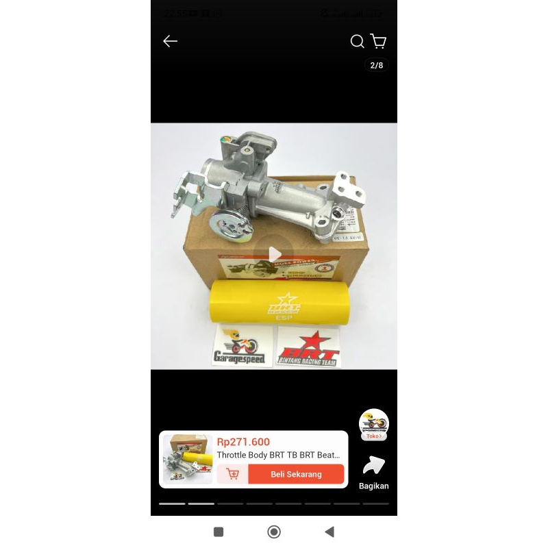Tb throttol beat fi stater halus size 28 Throttle Body BRT Racing TB 28mm Honda Beat Vario Scoopy Sp