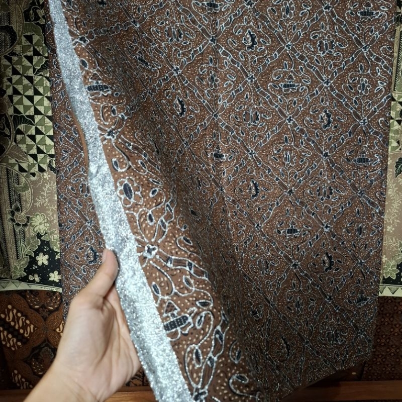 Jarik Sidomukti Solo Coklat Prodo Silver Perak Bawahan Kebaya Pengantin Akad Nikah