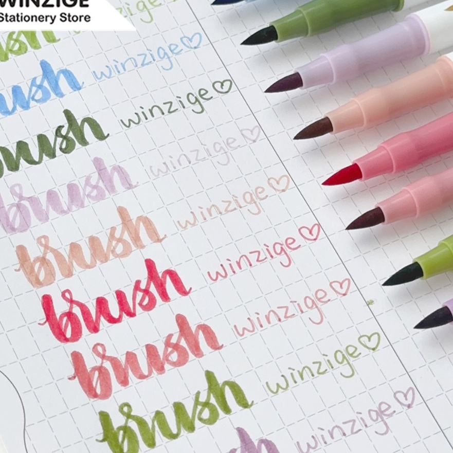 

KP8 Winze 4Pcs Brush Pen Set raphy Soft Brush Pen Dual Tip Lettering Aesthetic Vintage Warna Warni Brush Marker Pena Kuas Warna Pulpen Pena Kalrafi Coloring Markers
