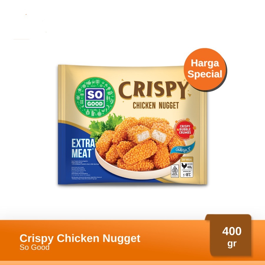 

SO GOOD CRISPY CHICKEN NUGGET 400GR PROMO ITEM