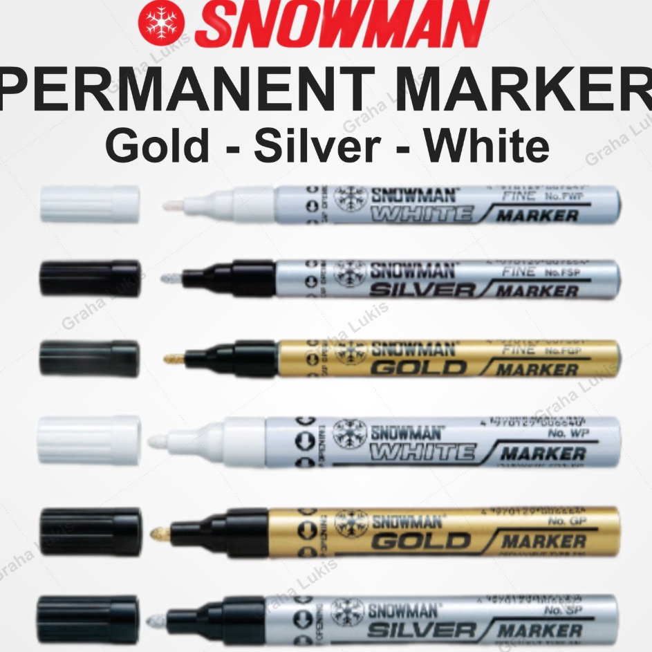 

FG2 Snowman Paint Marker Gold Sier White Spidol Permanent