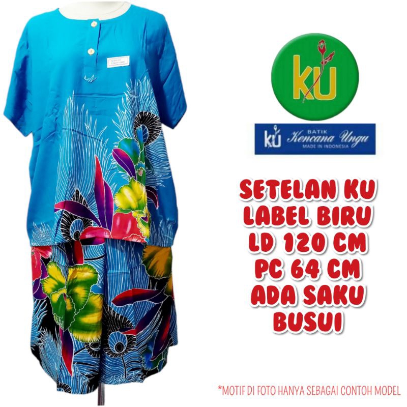 PROMO Baby Doll Setelan Batik Wanita Stelan Kencana Ungu Kancing Depan Baju Rumahan Bahan Adem