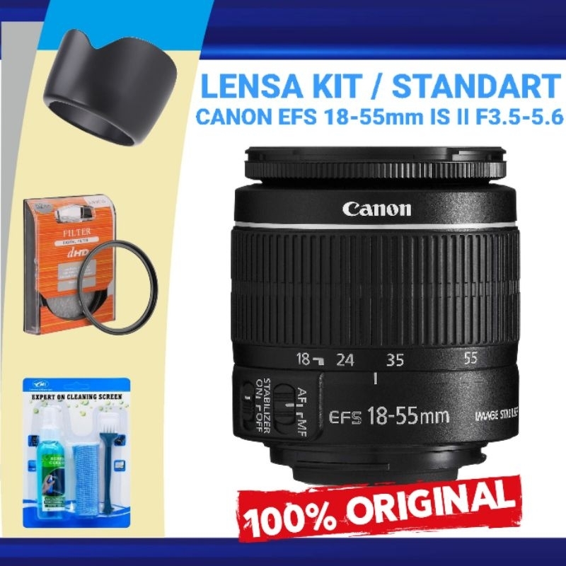 LENSA KIT CANON EFS 18-55mm IS II PRODUK ORIGINAL BERGARANSI