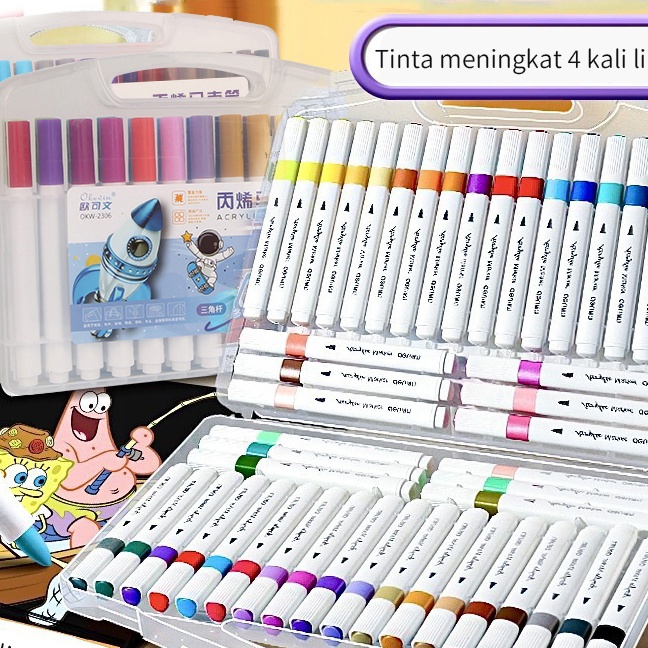 

Grosir TOYA Spidol Acrylic Marker 1224364868 Warnas Paint Marker DIY Painting Spidol Pastel Pulpen Pen Akrilik Marker Warna Cepat Kering Tahan Air