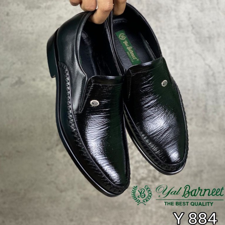 Terbagus Sepatu Pantofel Pria Sepatu Pantopel Formal Hitam Kerja Pesta Kulit Asli Pentopel Yal Barne