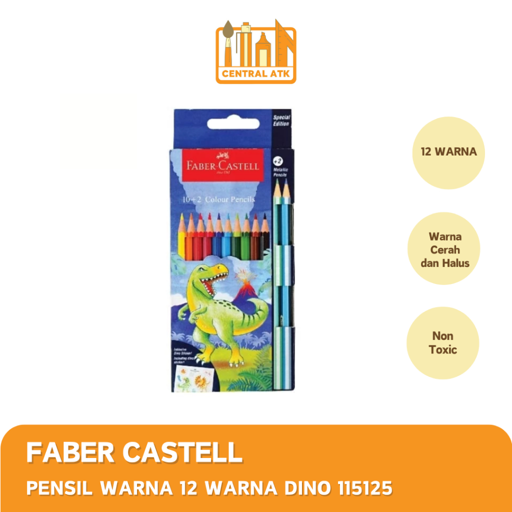 

COLOUR PENCIL / PENSIL WARNA FABER CASTELL 12 WARNA DINO 115125