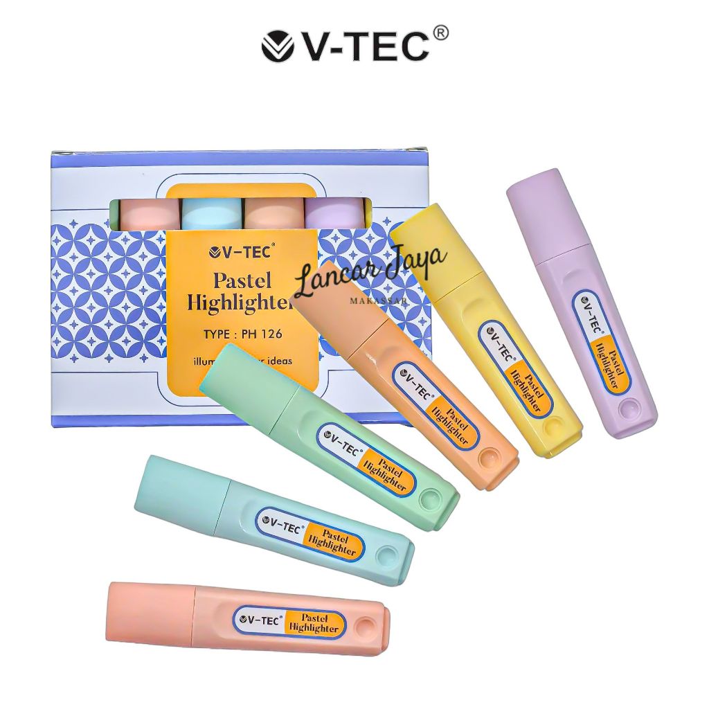 

1 SET / 6 Warna Highlighter V-TEC PH-126 Pastel set